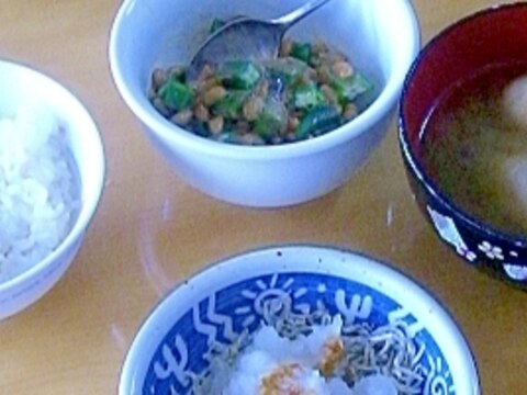 子供の作る和食の一品、オクラ納豆